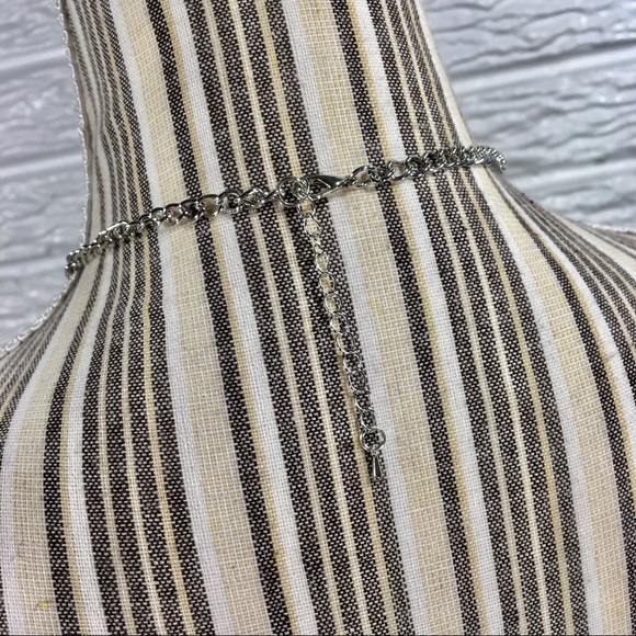 Silver & Rhinestone Boho Statement Necklace - Picture 5 of 6